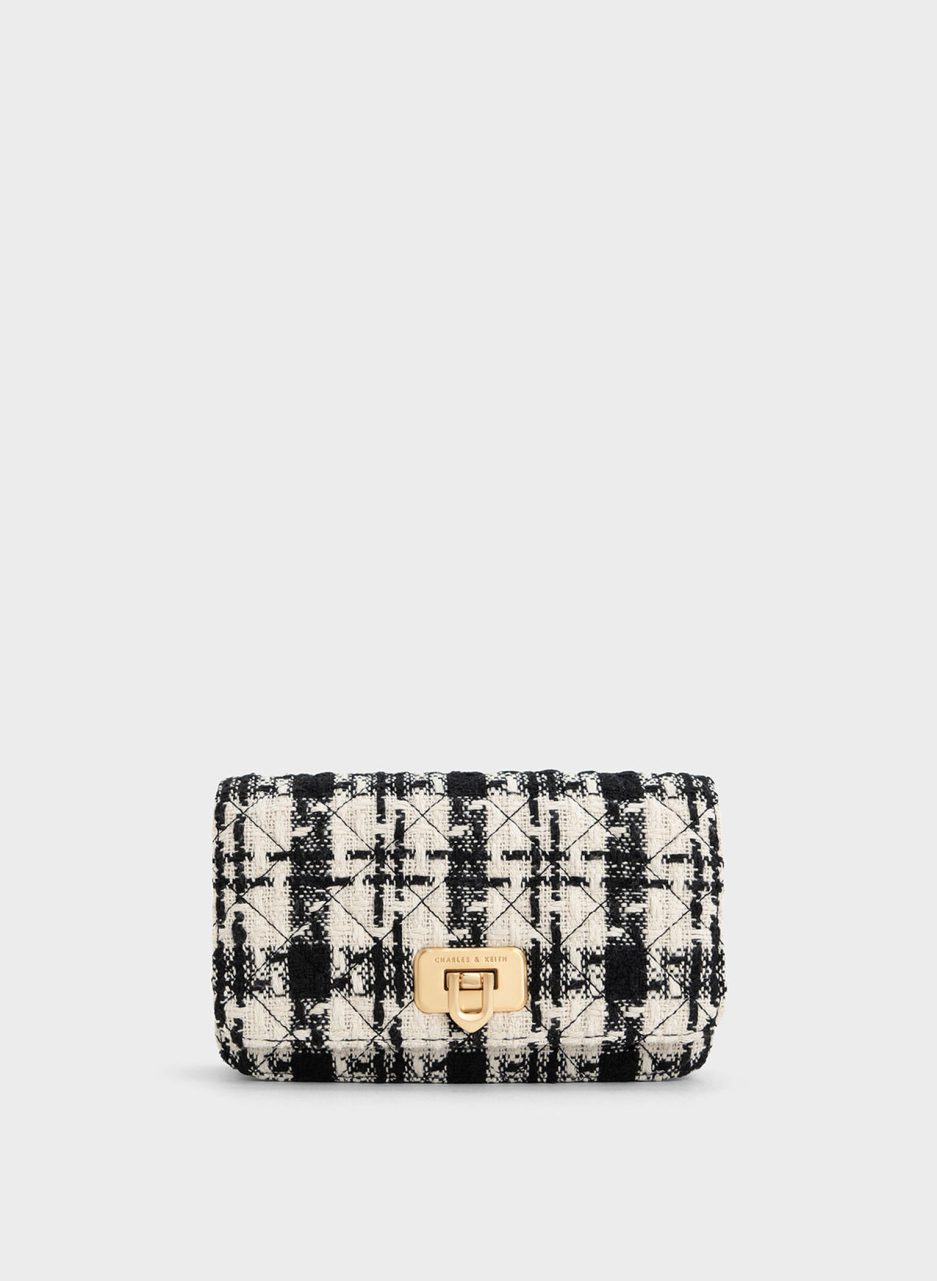 Cressida Tweed Push-Lock Clutch - Multi