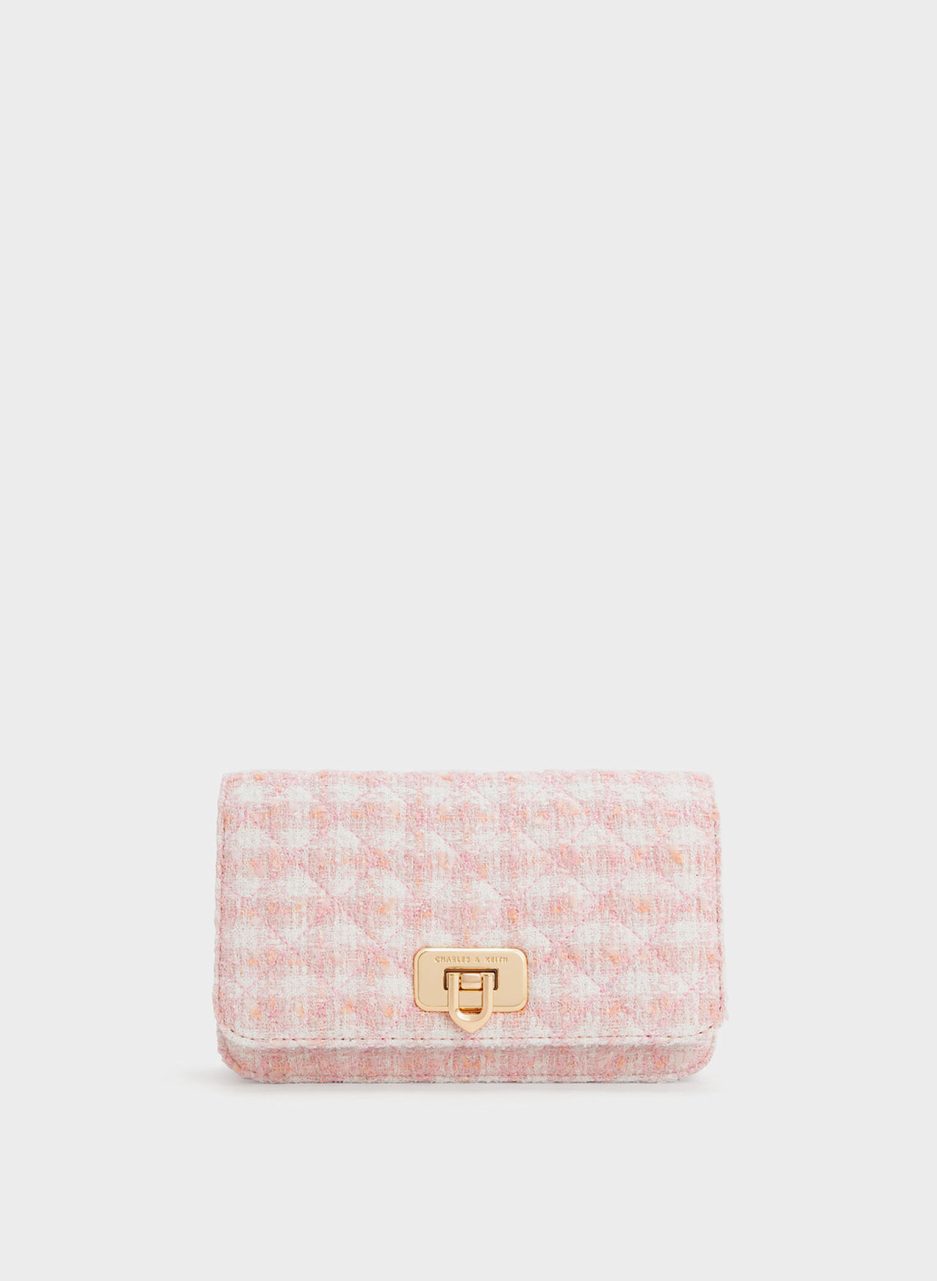 Cressida Tweed Push-Lock Clutch - Pink
