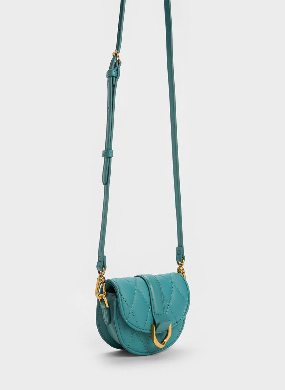 Micro Gabine Quilted Saddle Bag - Teal - 图片 2