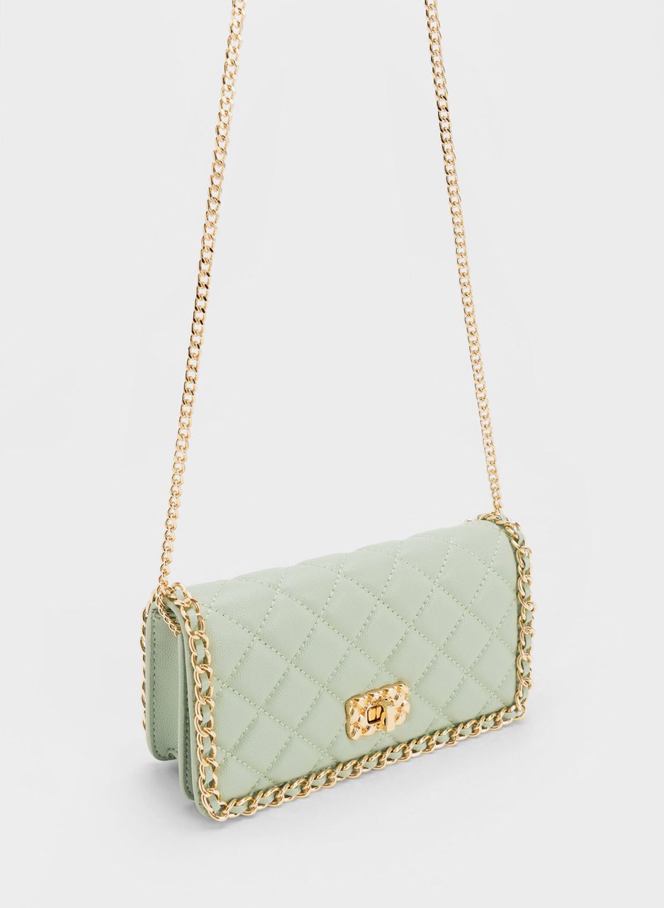 Micaela Quilted Long Wallet - Green - 图片 2