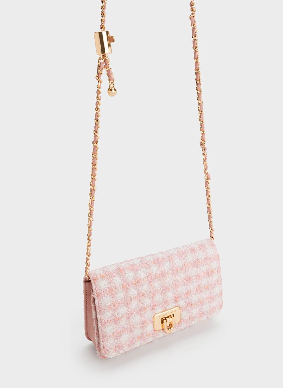 Cressida Tweed Push-Lock Clutch - Pink - 图片 2