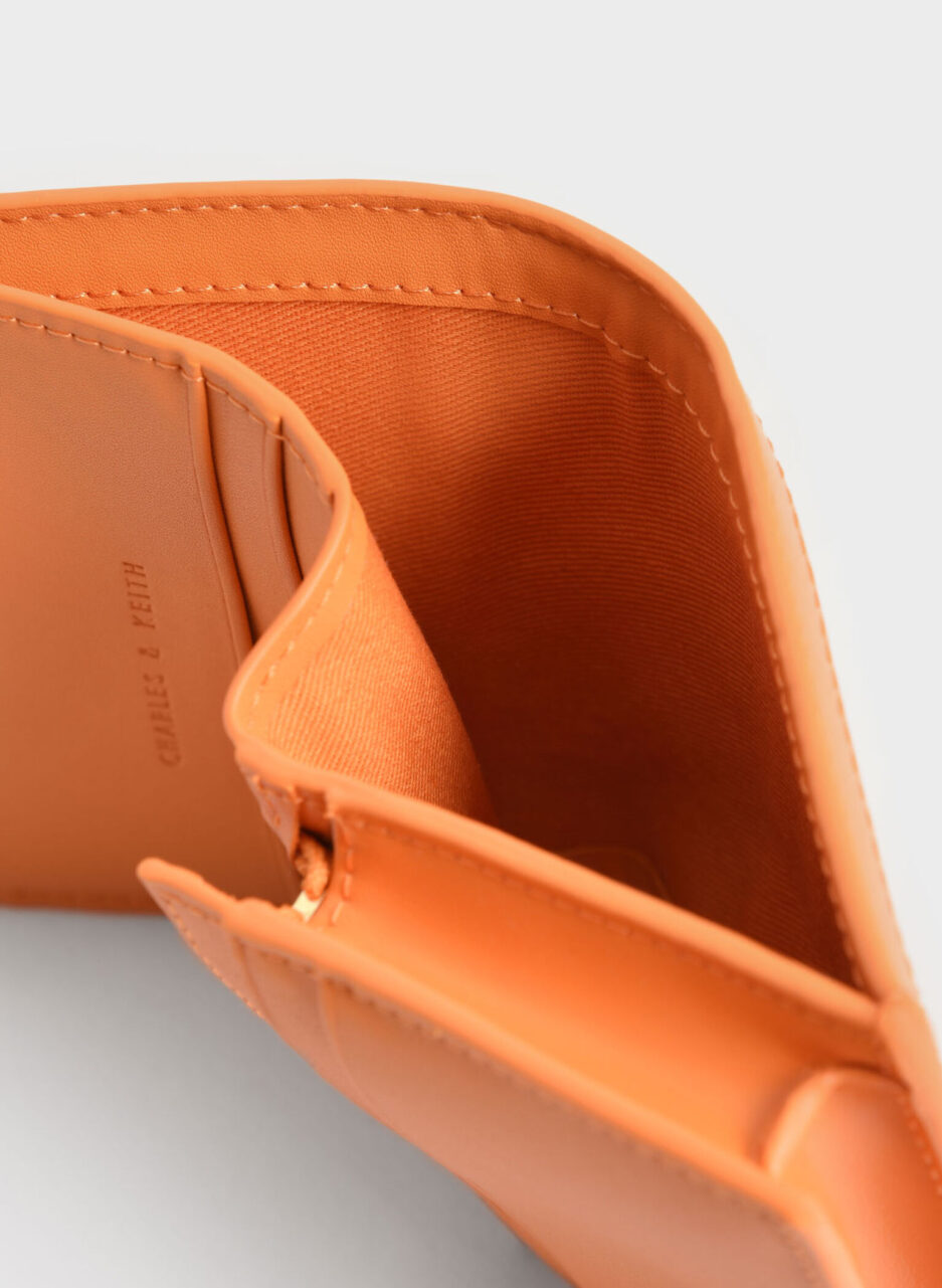 Snap Button Mini Short Wallet - Orange - 图片 3