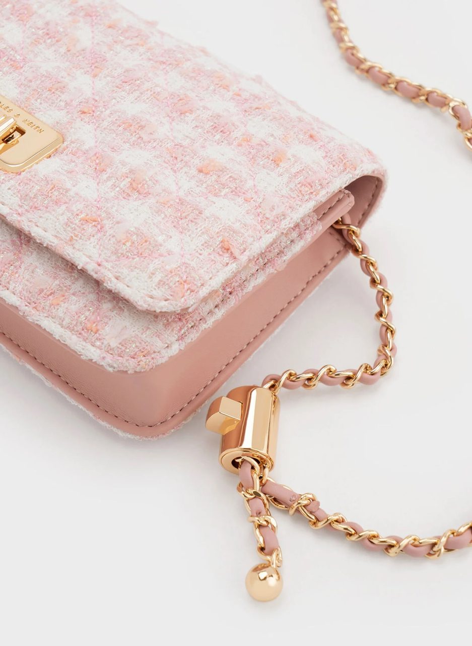 Cressida Tweed Push-Lock Clutch - Pink - 图片 3