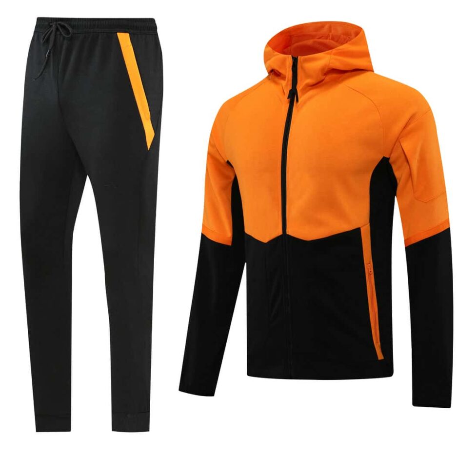 Black & Orange Training Tracksuit Set - Style A (S-2XL)