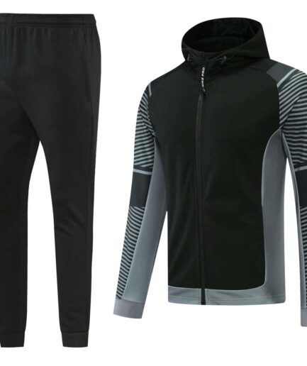 Black & Grey Training Tracksuit Set - Style D (S-2XL)