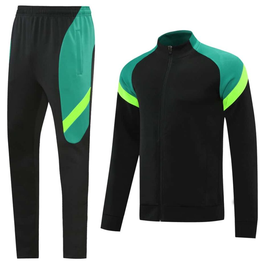 Black & Green Training Tracksuit Set - Style C (S-2XL)